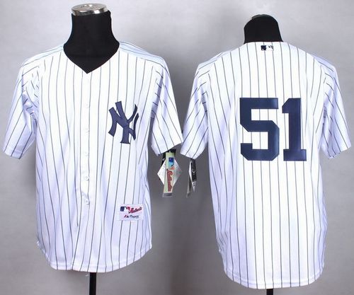 Yankees #51 Bernie Williams White Cool Base Stitched MLB Jersey
